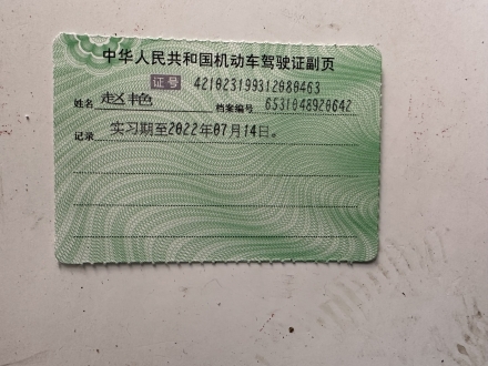 驾驶证样图